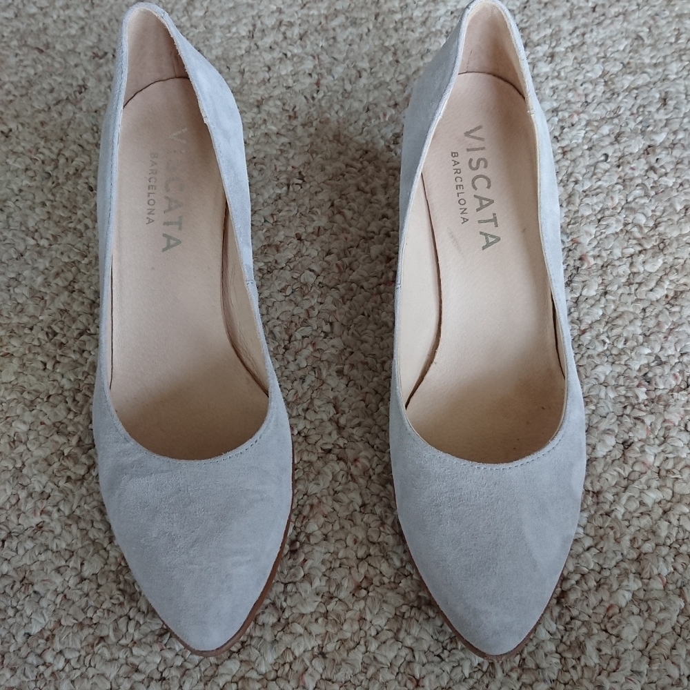Viscata Verona Suede Wedges in Light Gray size US 10 - Picture 2 of 16